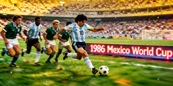 1986年墨西哥世界杯，马拉多纳连过五人进球的神奇时刻比赛录像